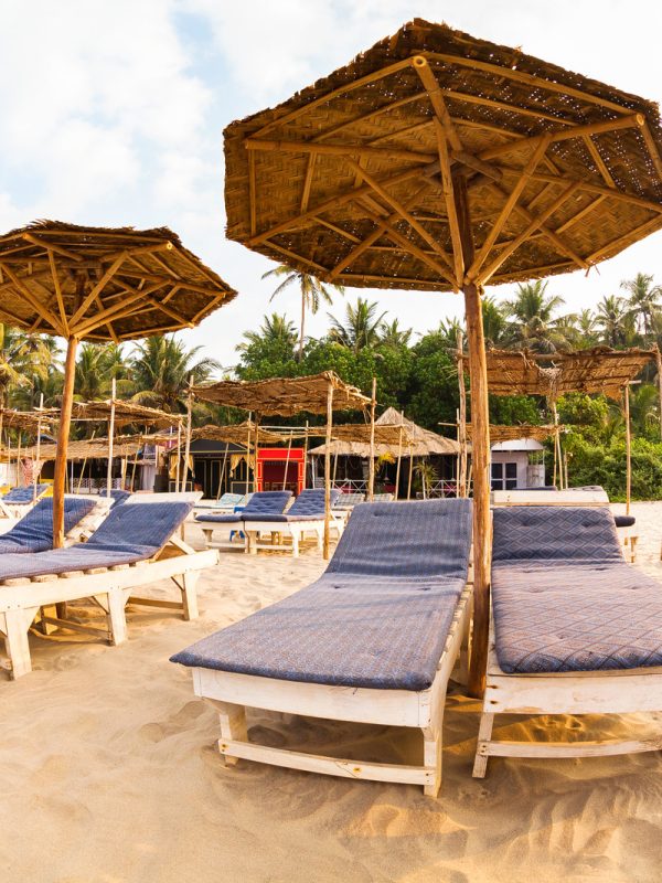 goa beach awning india seashore